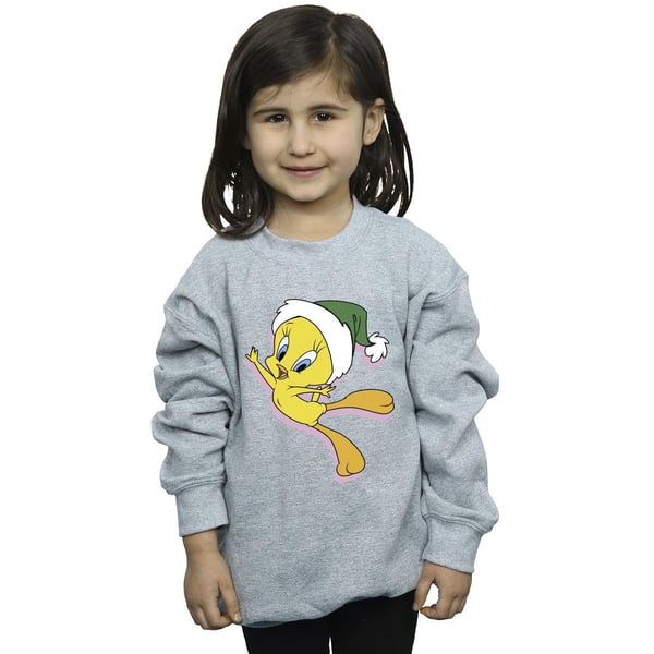 Looney Tunes Girls Tweety Christmas Hat Sweatshirt