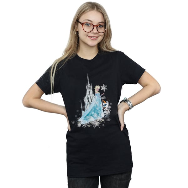 Disney Womens/Ladies Frozen Elsa And Olaf Winter Magic Cotton Boyfriend T-Shirt