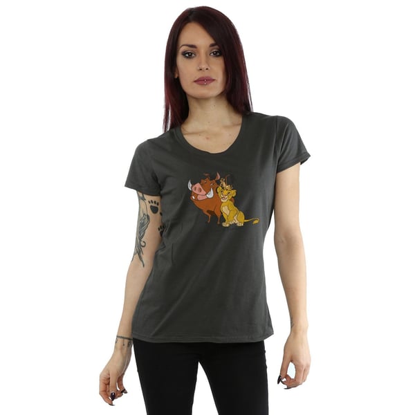Disney Womens/Ladies Classic Simba, Timon And Pumbaa Cotton T-Shirt