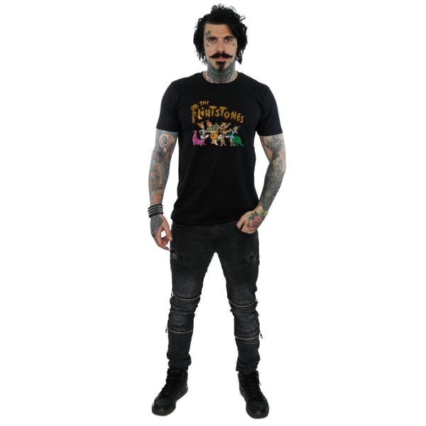 The Flintstones Mens Group Distressed T-Shirt