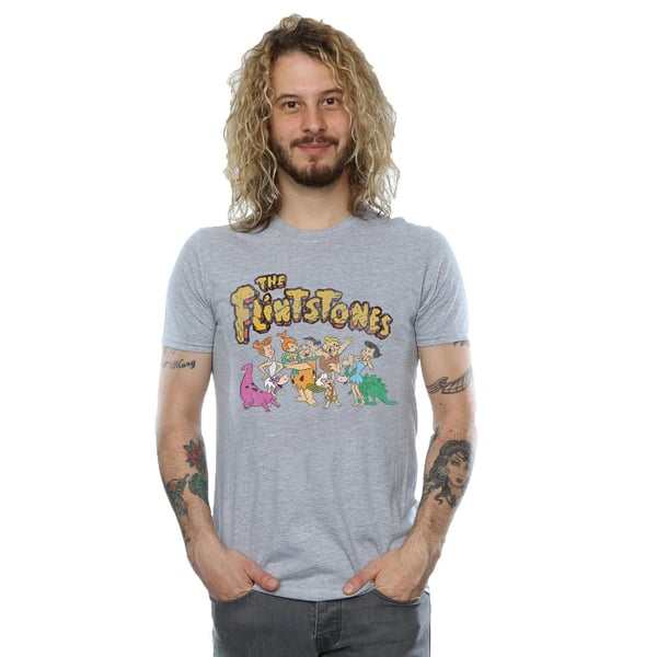 The Flintstones Mens Group Distressed T-Shirt