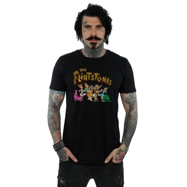 The Flintstones Mens Group Distressed T-Shirt