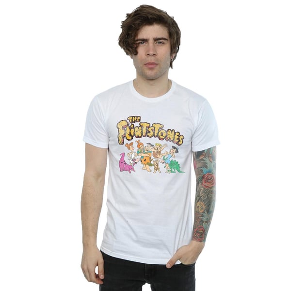 The Flintstones Mens Group Distressed T-Shirt