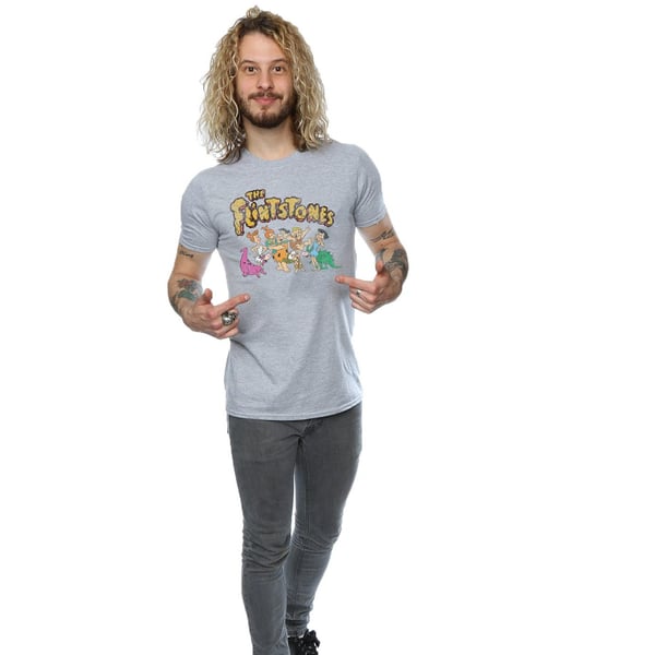 The Flintstones Mens Group Distressed T-Shirt