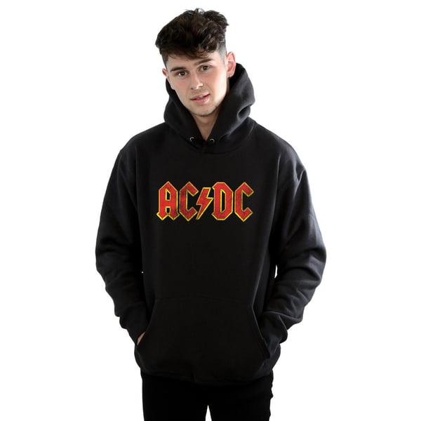 AC/DC Mens Distressed Red Logo Hoodie