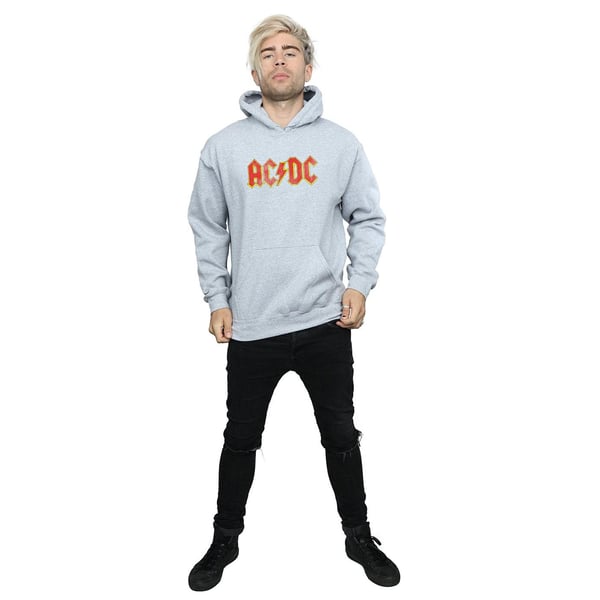 AC/DC Mens Distressed Red Logo Hoodie