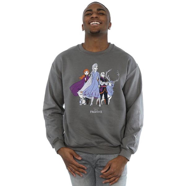 Disney Mens Frozen 2 Distressed Group Sweatshirt