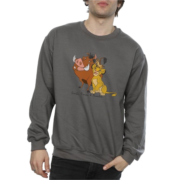 Disney Mens Classic Simba, Timon And Pumbaa Sweatshirt