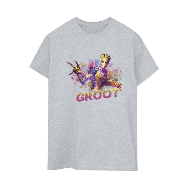 Marvel Dam/Kvinnor Guardians Of The Galaxy Abstract Groot T-shirt i bomull med boyfriend-passform