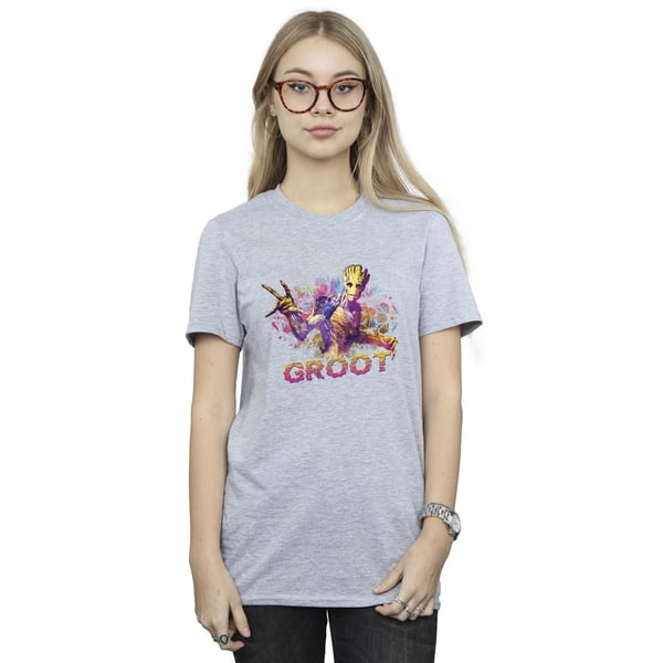 Marvel Womens/Ladies Guardians Of The Galaxy Abstract Groot Cotton Boyfriend T-Shirt