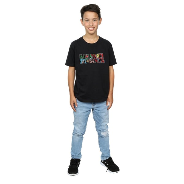 Marvel Comics Boys Logo Character Infill T-Shirt