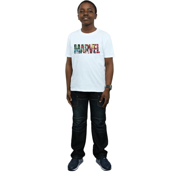 Marvel Comics Boys Logo Character Infill T-Shirt