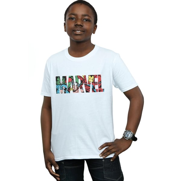Marvel Comics Boys Logo Character Infill T-Shirt