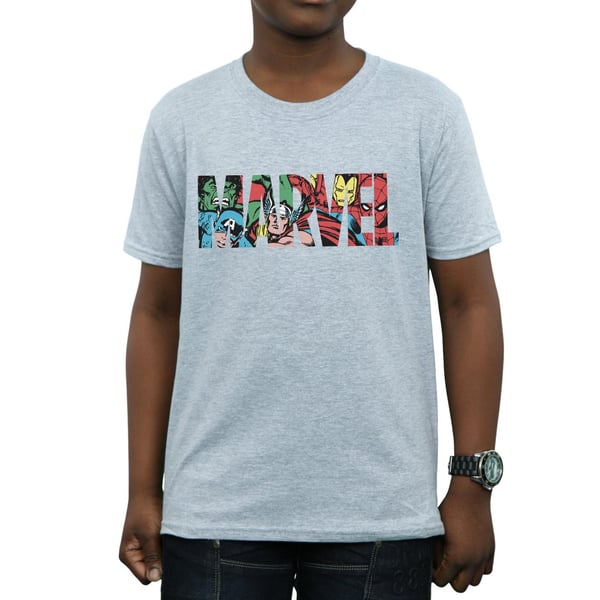 Marvel Comics Boys Logo Character Infill T-Shirt