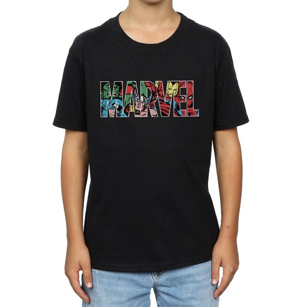 Marvel Comics Boys Logo Character Infill T-Shirt