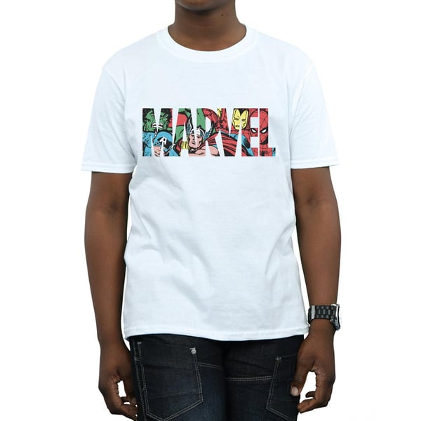Marvel Comics Boys Logo Character Infill T-Shirt