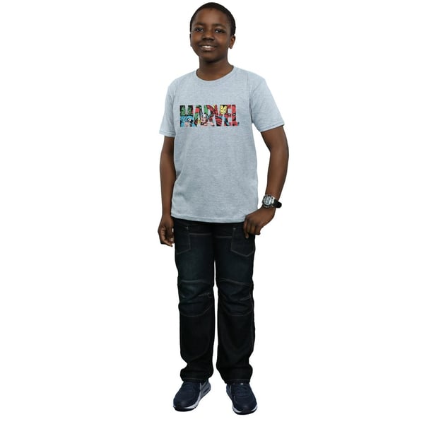 Marvel Comics Boys Logo Character Infill T-Shirt