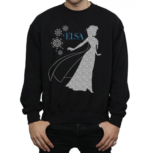 Disney Mens Frozen Elsa Christmas Silhouette Sweatshirt