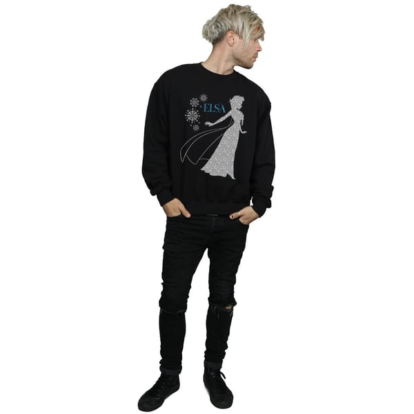 Disney Mens Frozen Elsa Christmas Silhouette Sweatshirt