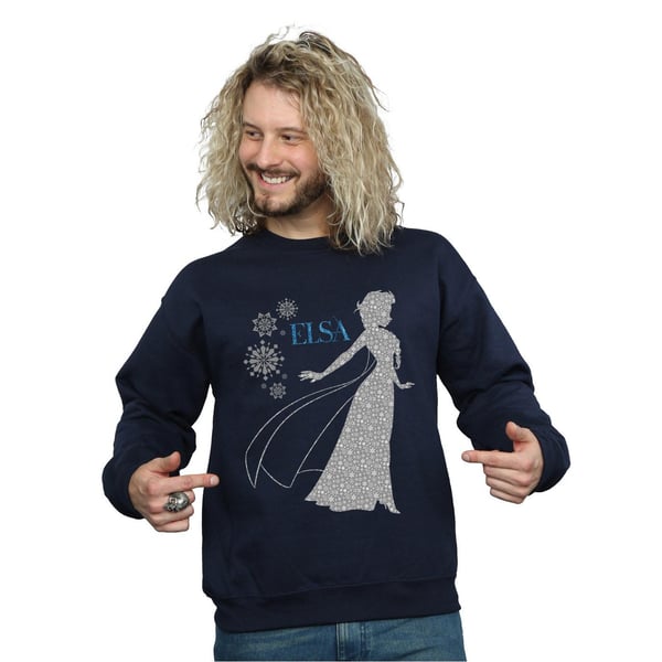 Disney Mens Frozen Elsa Christmas Silhouette Sweatshirt