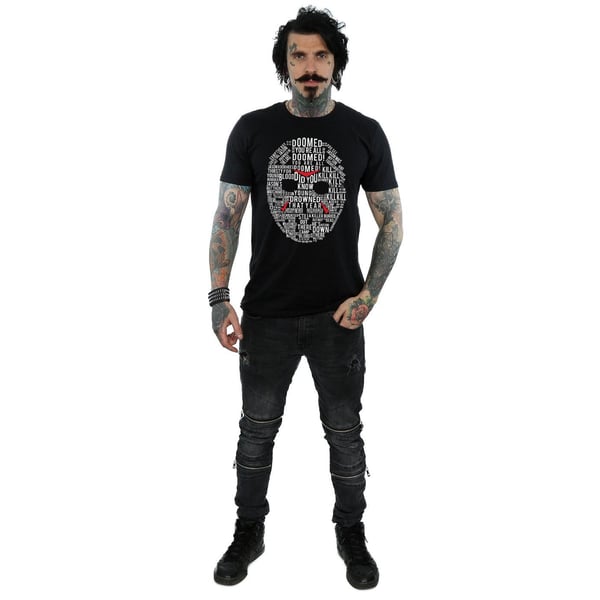 Friday 13th Mens Jason Text Mask T-Shirt