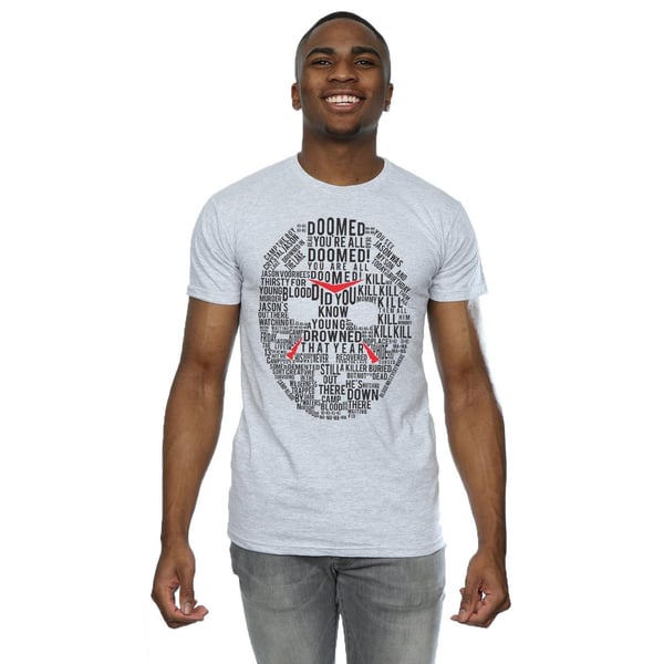 Friday 13th Mens Jason Text Mask T-Shirt