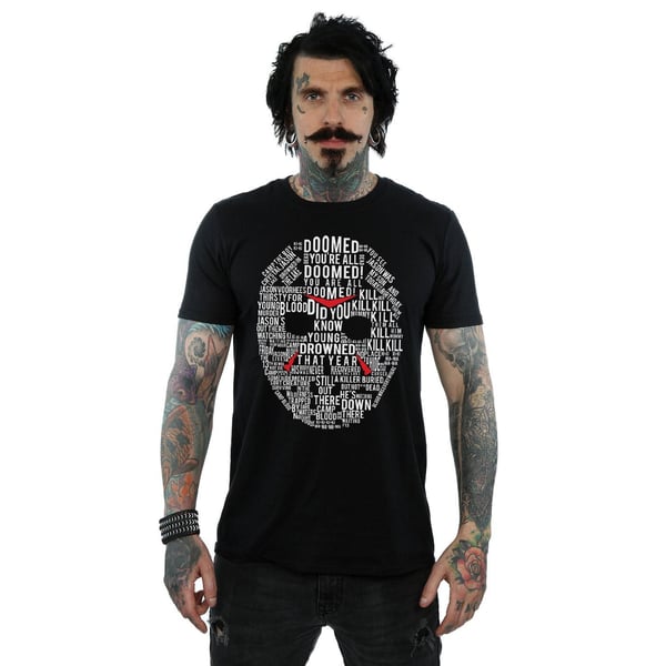 Friday 13th Mens Jason Text Mask T-Shirt
