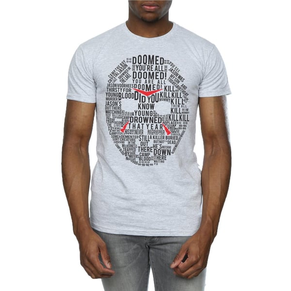 Friday 13th Mens Jason Text Mask T-Shirt