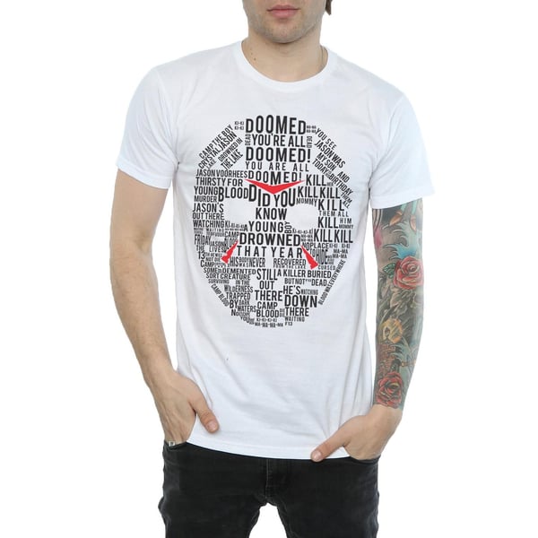 Friday 13th Mens Jason Text Mask T-Shirt