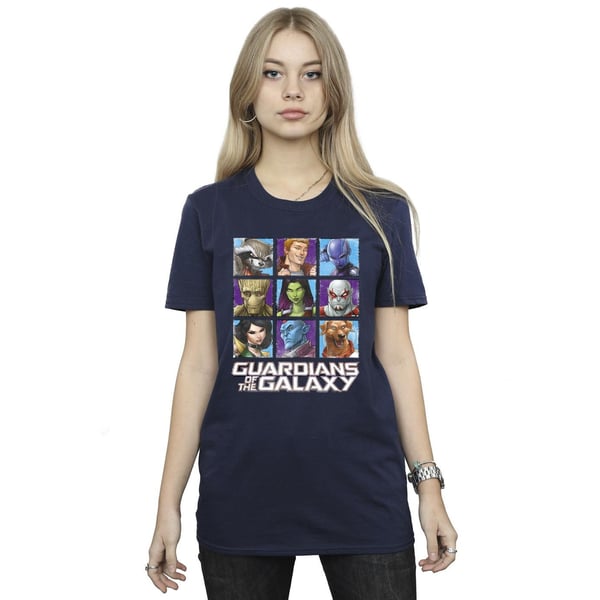 Guardians Of The Galaxy Womens/Ladies Character Squares Cotton Boyfriend T-Shirt
