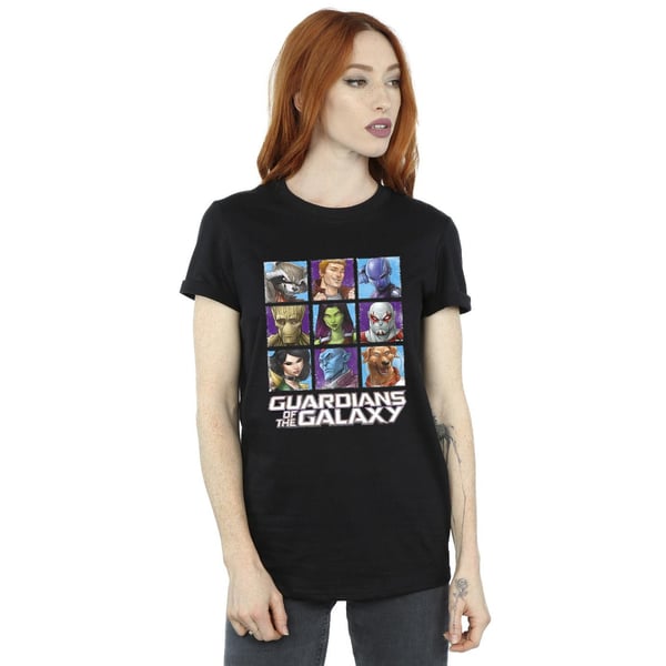 Guardians Of The Galaxy Womens/Ladies Character Squares Cotton Boyfriend T-Shirt