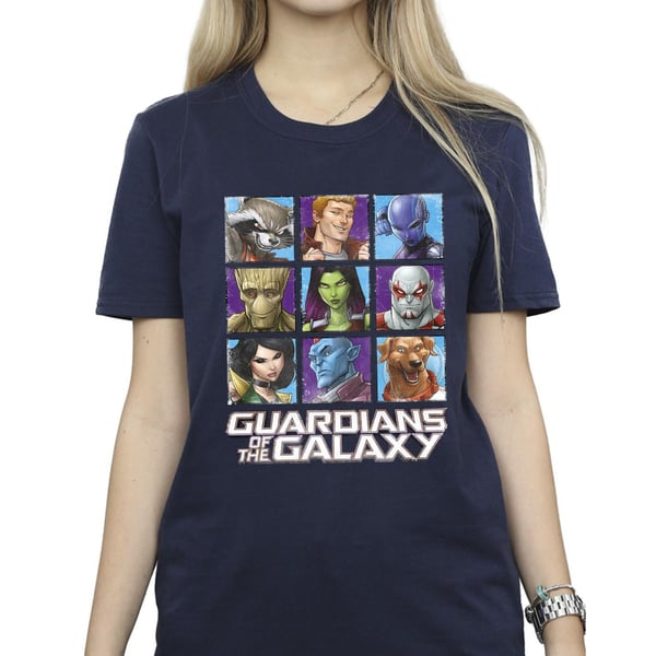 Guardians Of The Galaxy Womens/Ladies Character Squares Cotton Boyfriend T-Shirt