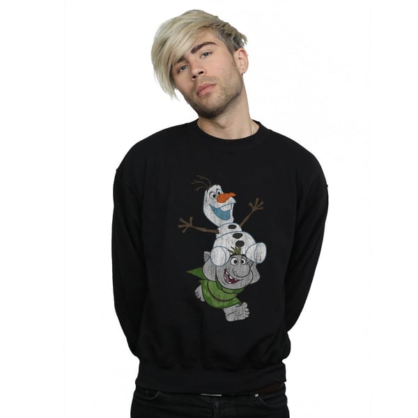 Disney Mens Frozen Olaf And Troll Sweatshirt