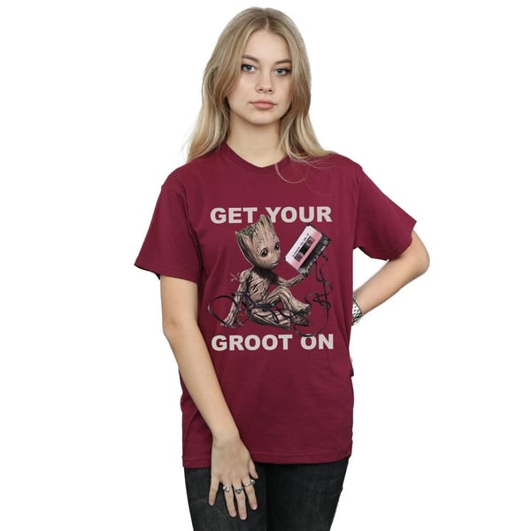 Marvel Womens/Ladies Guardians Of The Galaxy Get Your Groot On Cotton Boyfriend T-Shirt