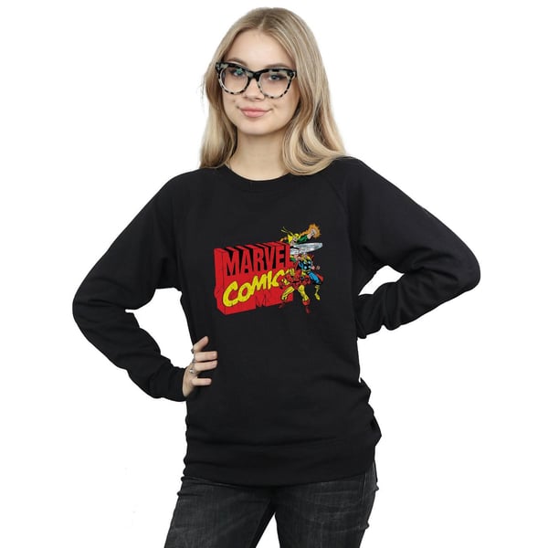 Marvel Comics Womens/Ladies Vintage Logo Blast Sweatshirt