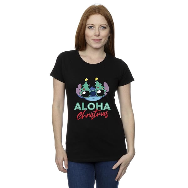 Disney Womens/Ladies Lilo And Stitch Christmas Tree Shades Cotton T-Shirt