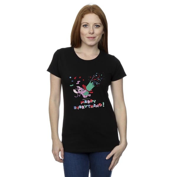 Disney Womens/Ladies Lilo And Stitch Angel Merry Everything Cotton T-Shirt