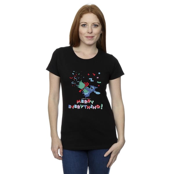 Disney Womens/Ladies Lilo And Stitch Stitch Merry Everything Cotton T-Shirt