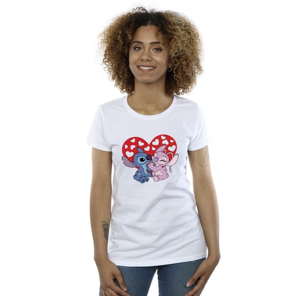 Disney Womens/Ladies Lilo & Stitch Hearts Cotton T-Shirt