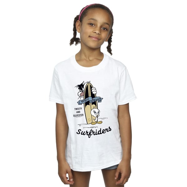 Looney Tunes Girls Tweety And Sylvester Perfect Waves Cotton T-Shirt