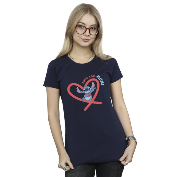 Disney Womens/Ladies Lilo & Stitch Love You Mum Cotton T-Shirt