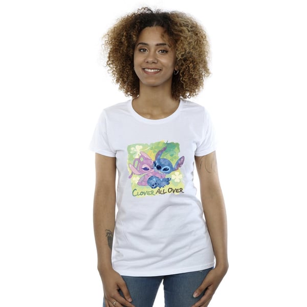 Disney Womens/Ladies Lilo And Stitch St Patrick´s Day Clover Cotton T-Shirt