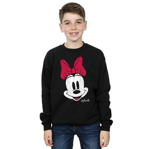 Disney Boys Minnie Mouse Distressed Face Sweatshirt