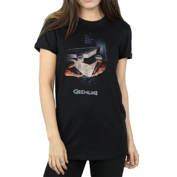 Gremlins Womens/Ladies Gizmo Distressed Poster Cotton Boyfriend T-Shirt