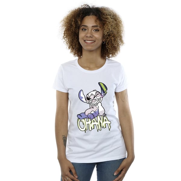Disney Womens/Ladies Lilo And Stitch Ohana Graffiti Cotton T-Shirt
