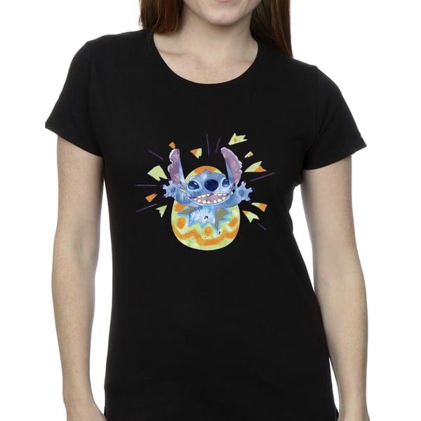 Disney Womens/Ladies Lilo & Stitch Cracking Egg Cotton T-Shirt