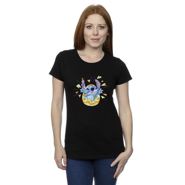 Disney Womens/Ladies Lilo & Stitch Cracking Egg Cotton T-Shirt