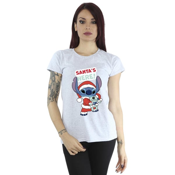 Disney Womens/Ladies Lilo & Stitch Santa´s Here Cotton T-Shirt