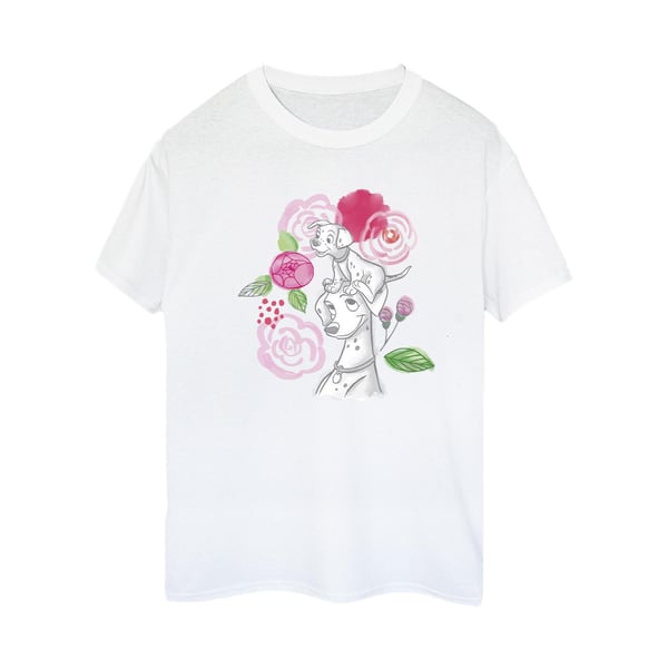 Disney Dam 101 Dalmatiner Blommor Bomull Boyfriend T-Shirt