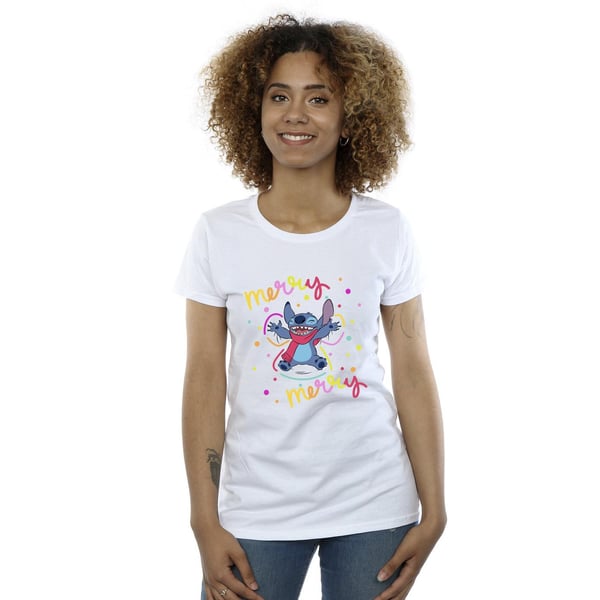Disney Womens/Ladies Lilo & Stitch Merry Rainbow Cotton T-Shirt